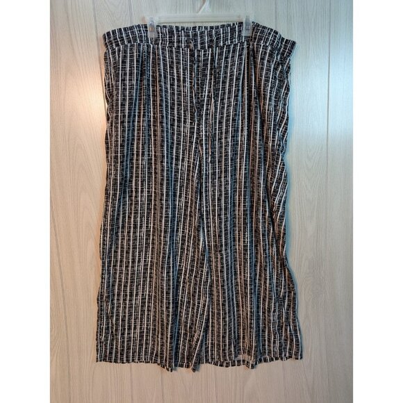 Torrid Challis Wide Leg Pants Women Plus 3 3R Stripe Casual Stretch Drawstring - Picture 1 of 9